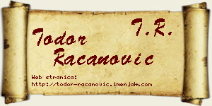 Todor Račanović vizit kartica